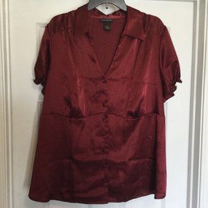 Lane Bryant Size 22/24 Burgundy Polyester Blouse